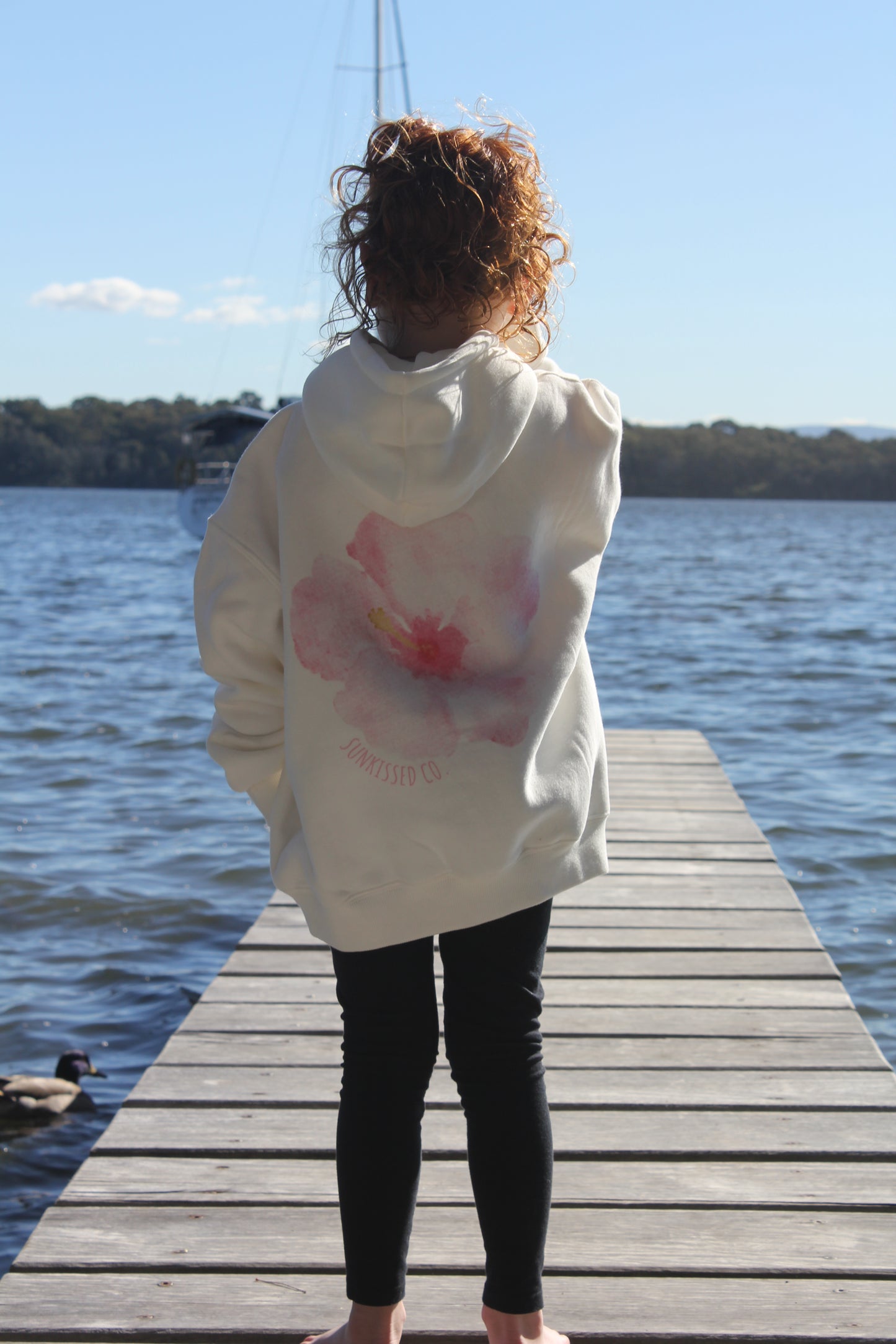 Kids Sun Kissed Co. White Hoodie (Oversized)