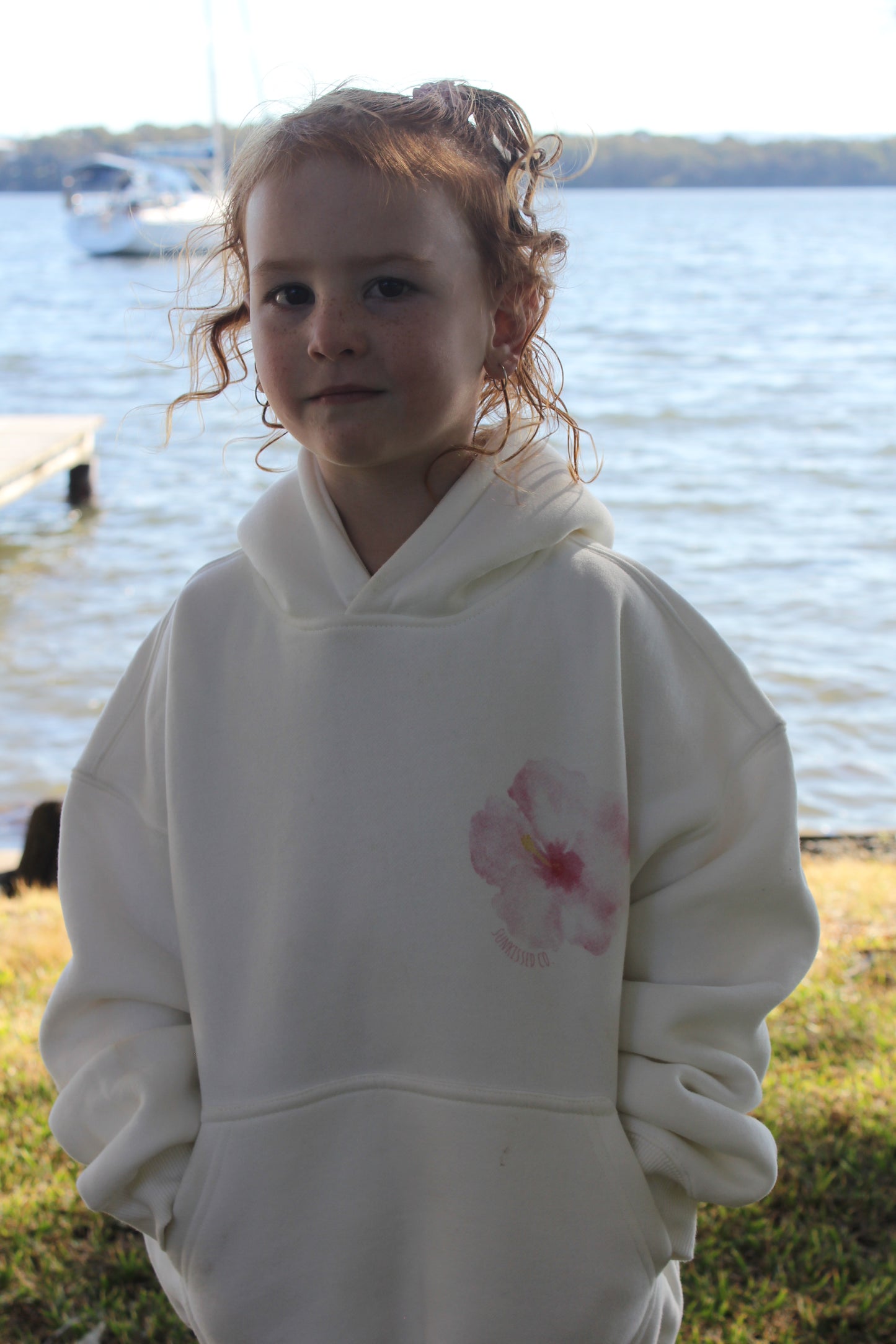 Kids Sun Kissed Co. White Hoodie (Oversized)