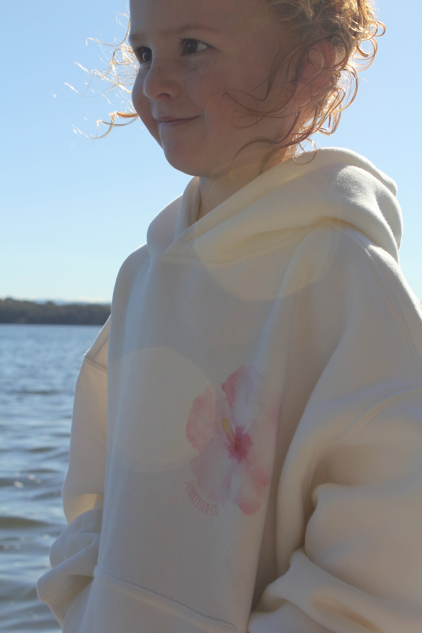 Kids Sun Kissed Co. White Hoodie (Oversized)